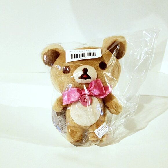 New Official San-x Rilakkuma Chocola with Pink Bow Plush 19cm - Picture 2 of 3